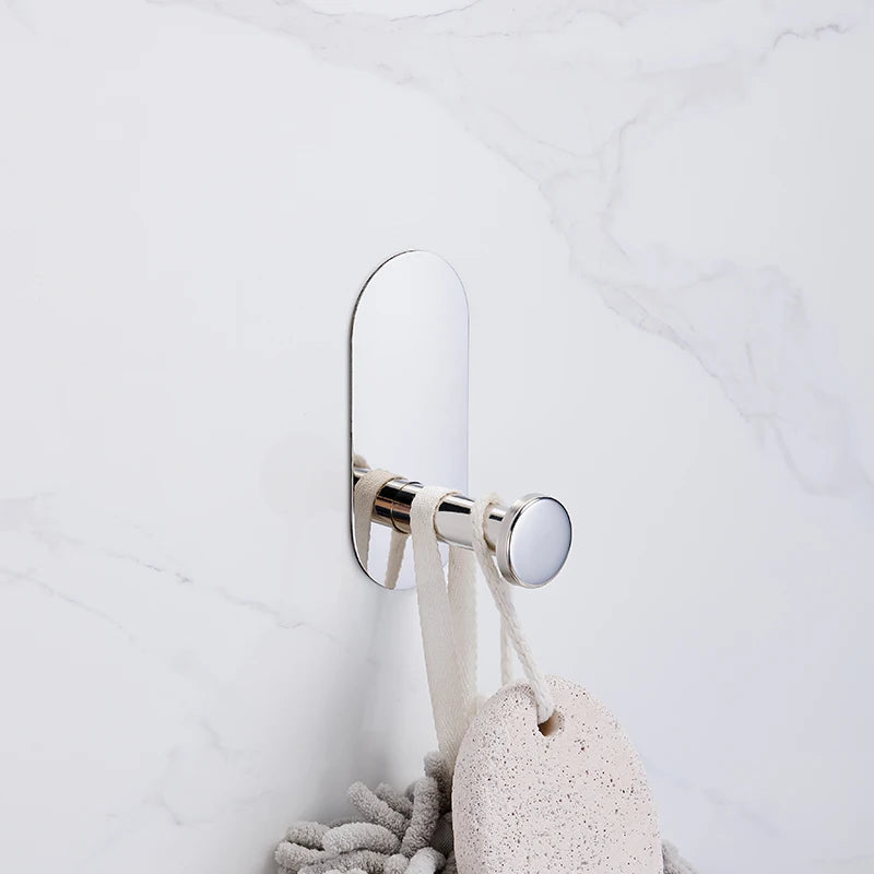 Silver Gold 304 Stainless Steel Towel Bar No Drilling Paper Holder Self-adhesive Towel Ring Robe Hook Bathroom Accessories Set