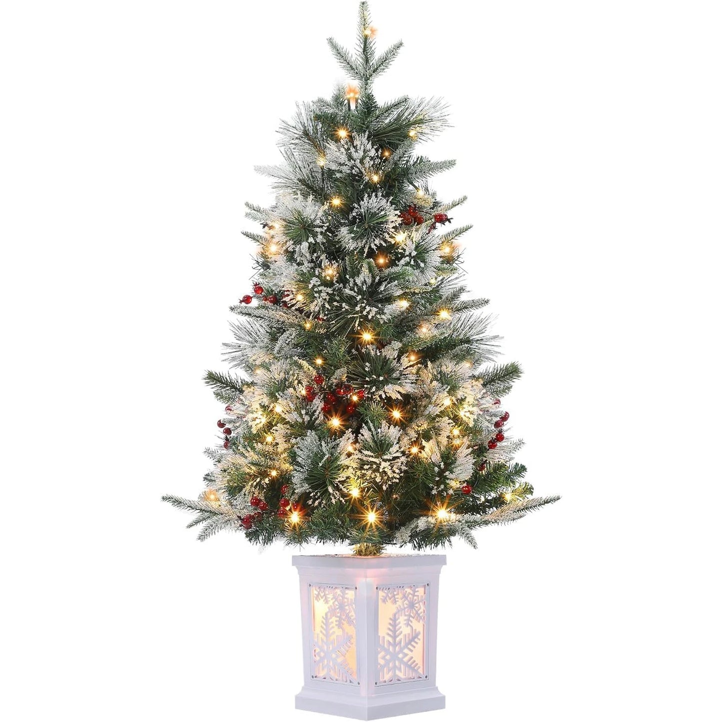 3 Ft Fiber Optic Artificial Christmas Tree Pre Lit Mini Christmas Tree with 78 Dual Color LED Lights 8 Lighting Modes Tabletop