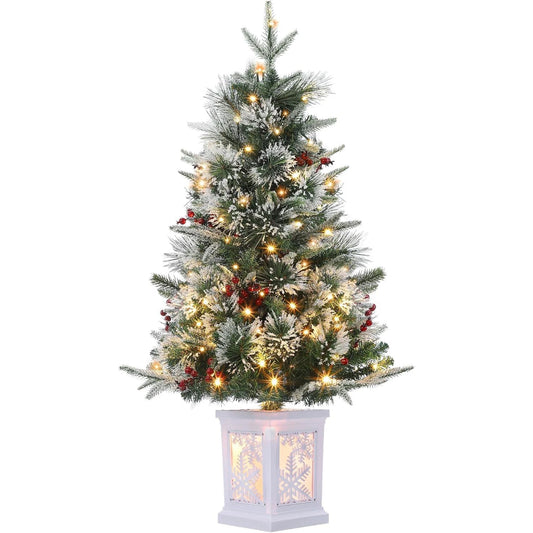 3 Ft Fiber Optic Artificial Christmas Tree Pre Lit Mini Christmas Tree with 78 Dual Color LED Lights 8 Lighting Modes Tabletop
