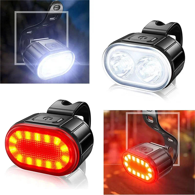 Bicycle Lights LED Bike Lamp USB Rechargeable Bicycle Front and Rear Light Front Lamp Taillight Cycling Lantern Bike Flashlight