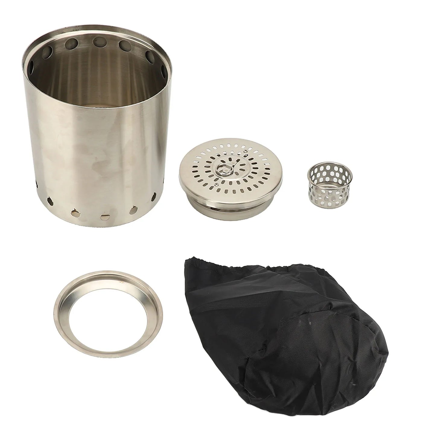 Camping Wood Stove Windproof Wood Stove Outdoor Tabletop Fire Pit with Stand for Backpacking Hiking Traveling Wood Burning Stove