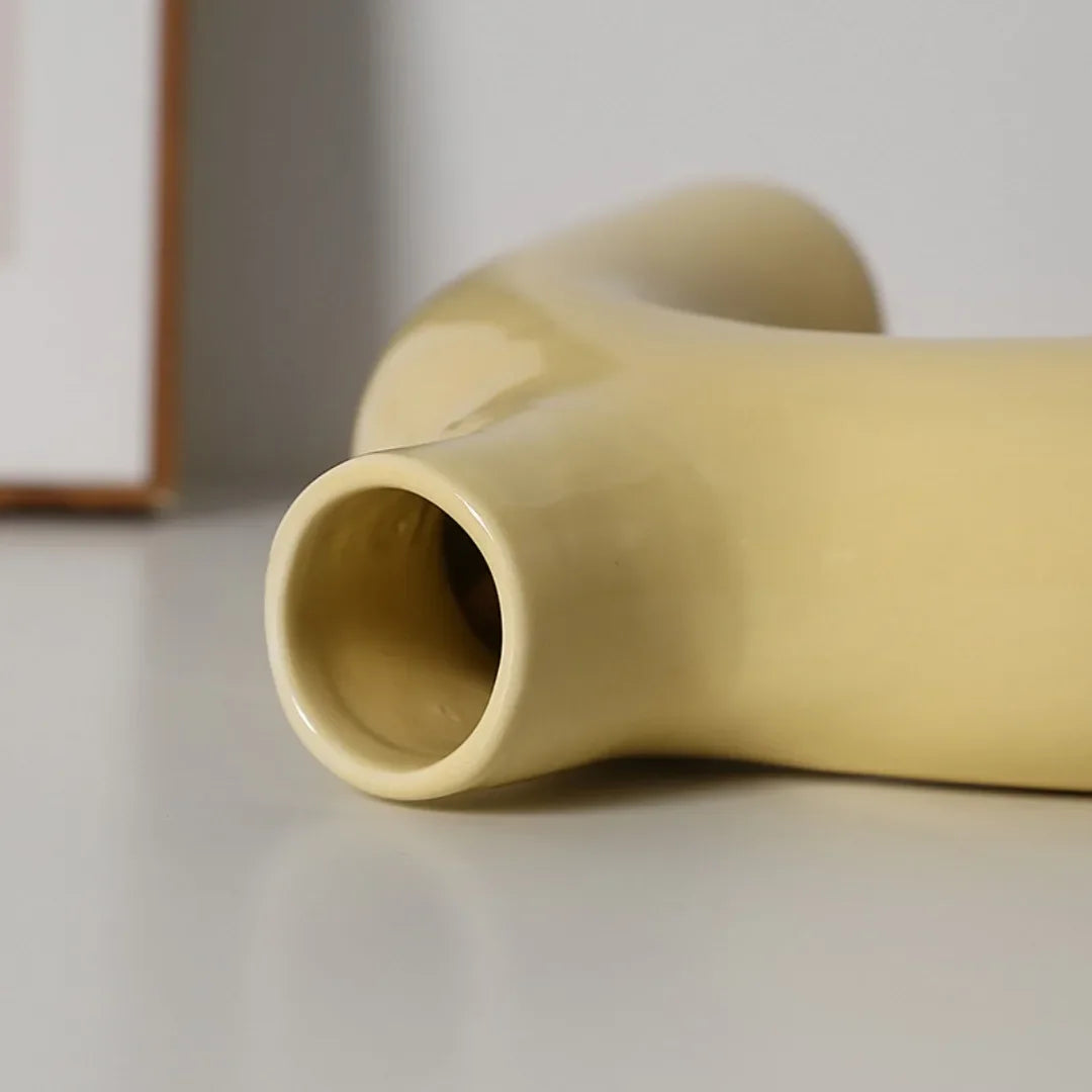 1PC Nordic luxury arch ceramic vase living room porch flower arrangement ornaments home decor housewarming gift