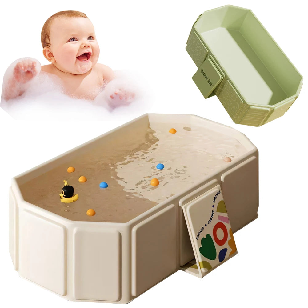 Foldable Baby Bath Thickened Large Size Portable PVC Kids Tub Collapsible Durable Newborn Child SPA Hot Bathtub Bathroom Pool