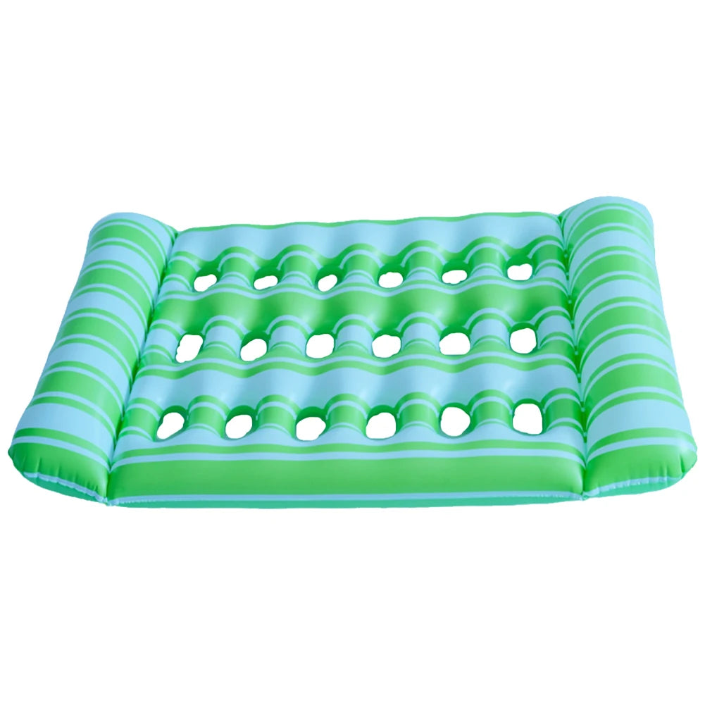 Inflatable Floating Bed Portable Inflatable Water Sleeping Bed Foldable Floating Lounger Air Mattress for Swimming Pool Party