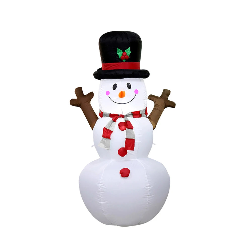 Inflatable Snowman Dolls Decor with LED Light Christmas Snowman Decor for Xmas Garden Party Decor