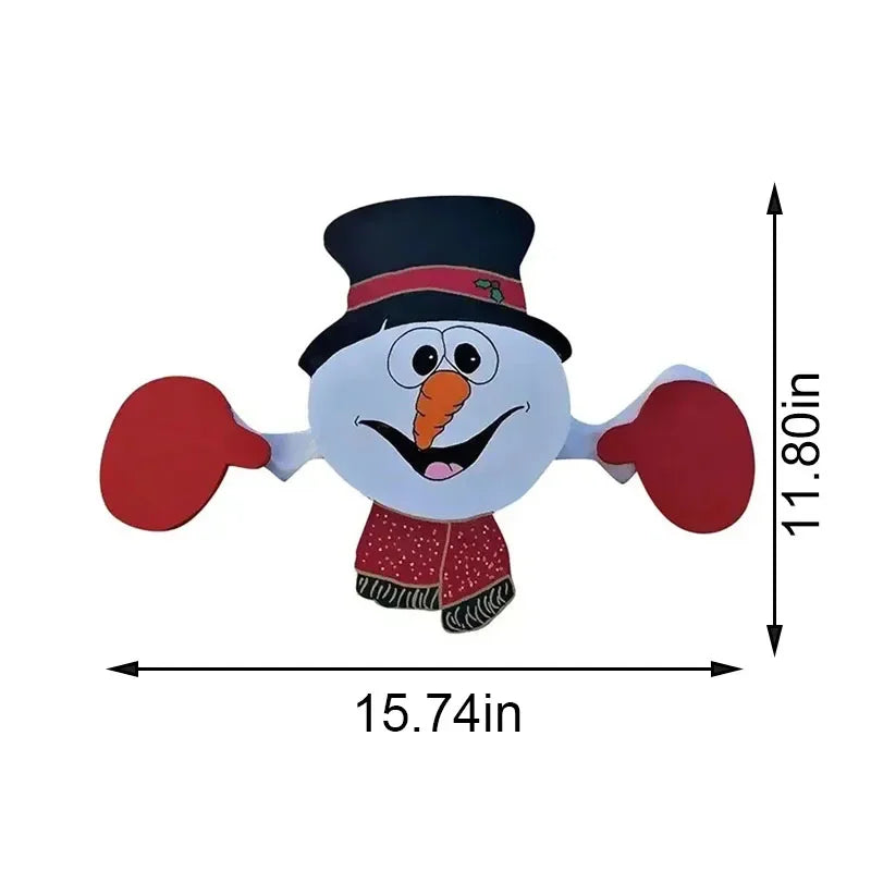 Santa Clause Snowman Reindeer Peeker Yard Decor, Christmas Peeker Fence Decor, Festive Christmas Decorations for Home Garden