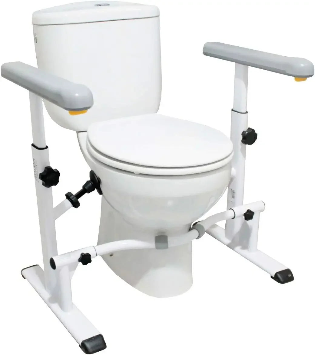 XMSJ.Toilet Safety Rails For Seniors (330 Lbs), Frame With Arms, Adjustable Height And Width, Grab Bars