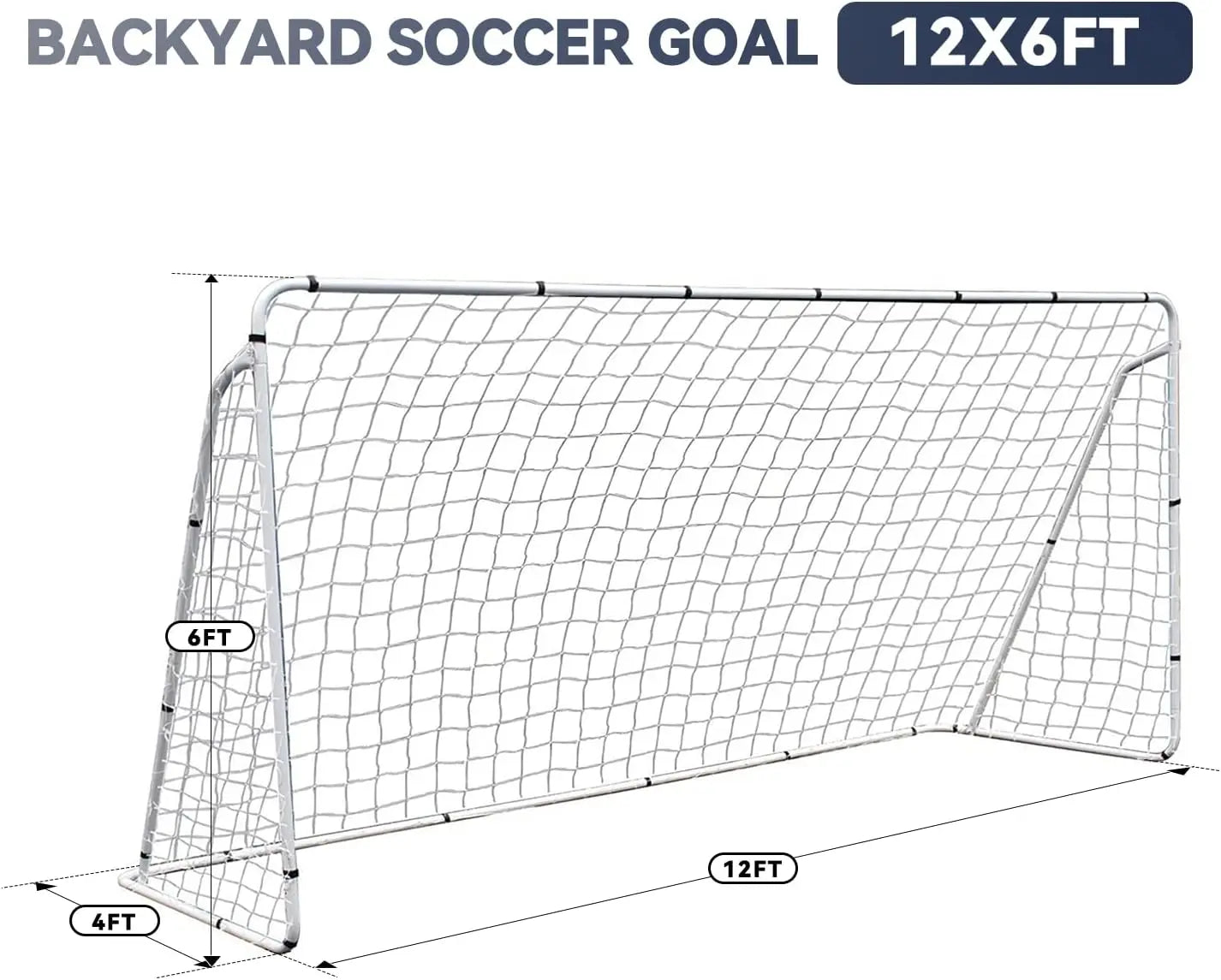 Portable Soccer Goal for Backyard,12x6 / 10x6.5 / 8x5 ft Kids Adults Soccer Net and Frame for Home Backyard Practice Training