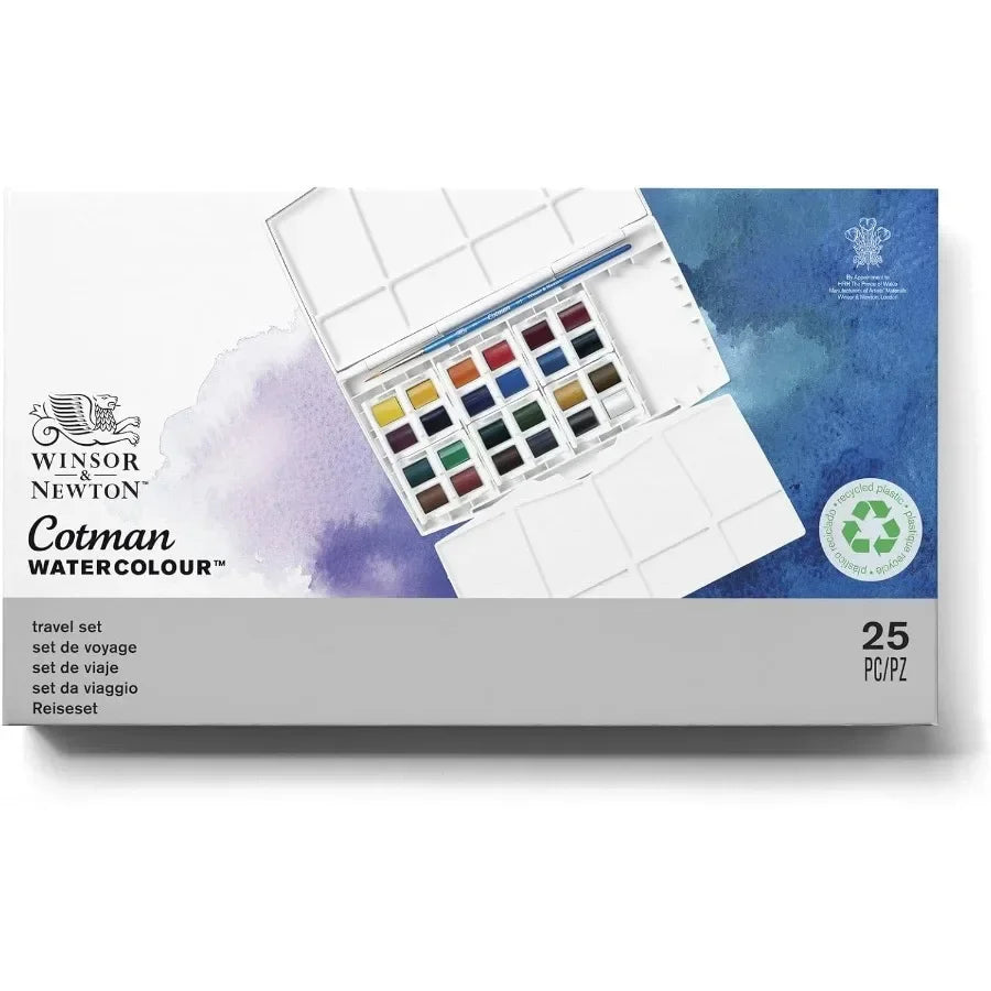 Cotman Watercolor Paint Set Studio Set 24 Half Pans for Professional Artists and Enthusiasts Ideal for Landscape Painting Sketc