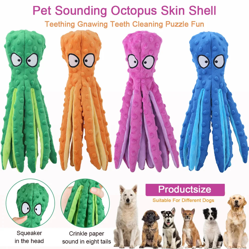 1/2PCS Pet Octopus Dog Toy Interactive Indestructible Bite Resistant Sound Puppy squeaky Octopu Dogs Rattle For Pet Supplies