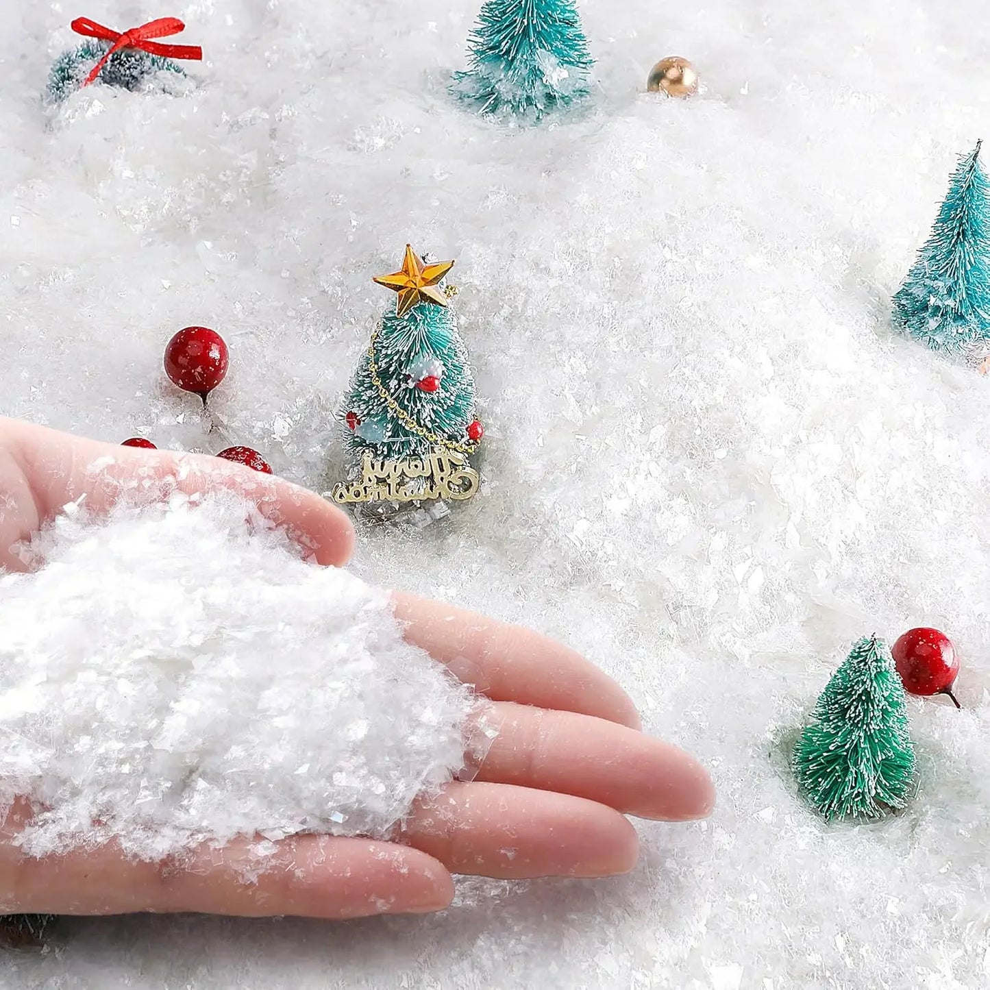 Winter Fake Snow Christmas Snow Powder Artificial Snowflake Party Decor  Xmas DIY Crafts Village Displays Props Kids Gifts