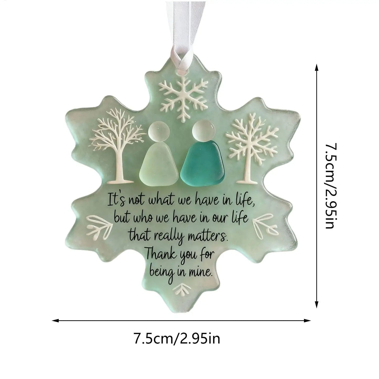 christmas tree Decorations Festive Friendship 2D Flat Acrylic Pendant Snowflake Wreath Ornament For Home Holiday Interior