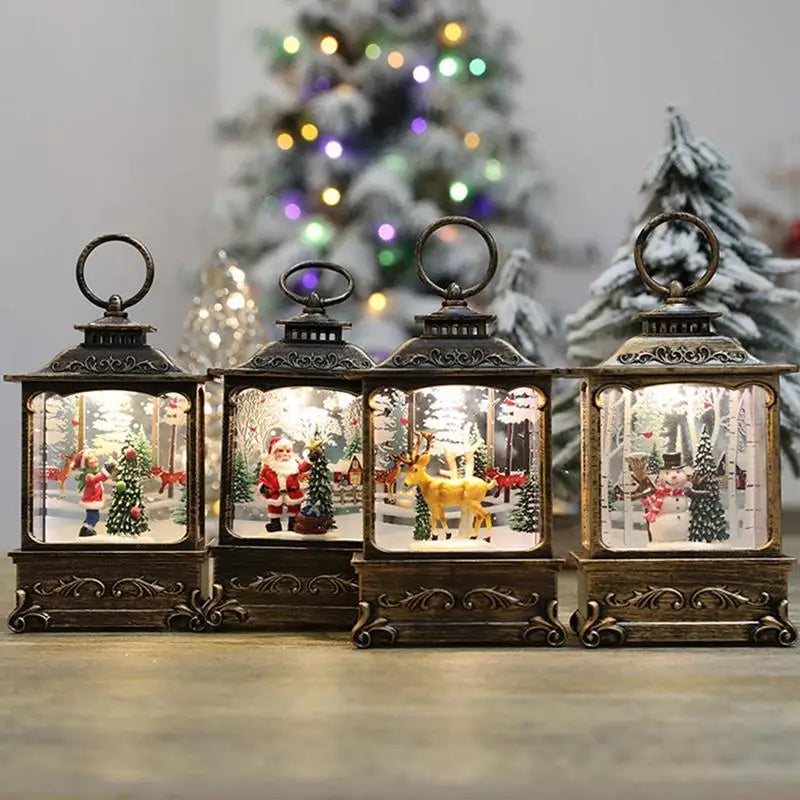 Christmas Wind Chime Snow Globe Music Box Snowflake Lantern Festive Holiday Decoration Gift Home Decoration Accessories