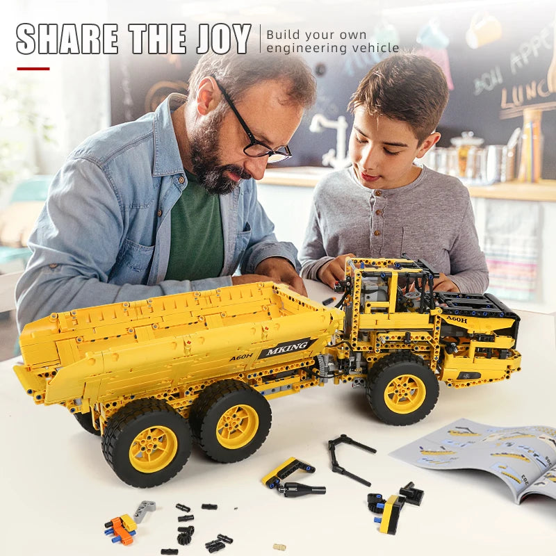 Mould King 17010 Technical Truck Toys The RC MOC-8002 Dump Truck Building Block Assembly Car Brick Set Kids Christmas Gift