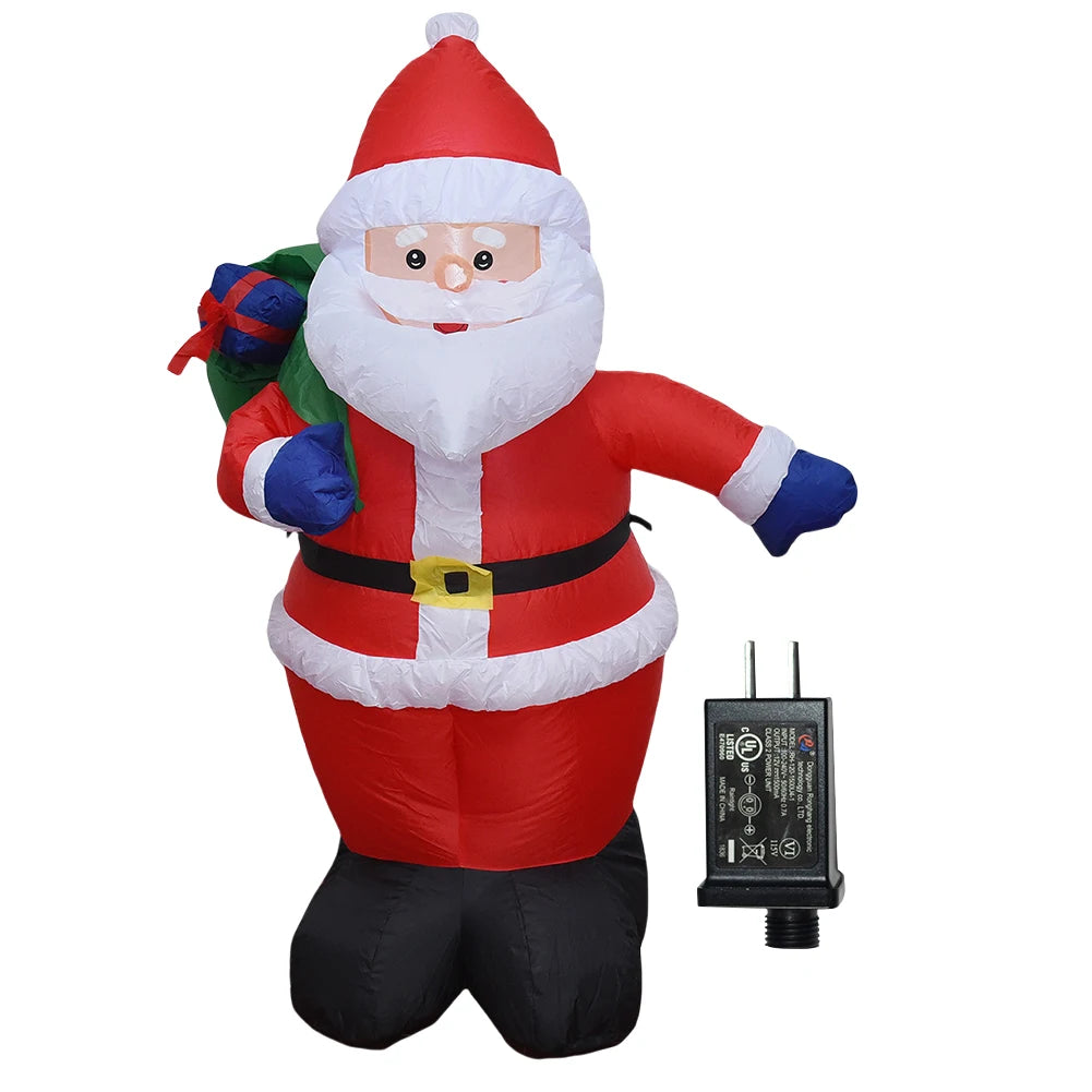 LED Inflatable Illuminated Santa Claus Ornament Lighted Giant Model Ornament Decorative Cartoon  Christmas New Year Gifts
