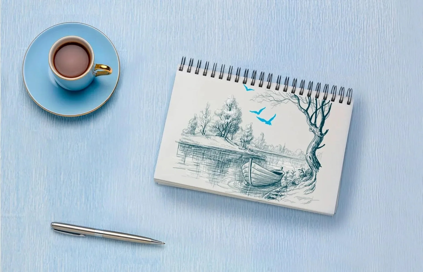 Sketchbook Hardcover – 200GSM Very Thick Paper – Spiral Sketchbook for Painting and Mixed Media – Sketchbook, Art Book