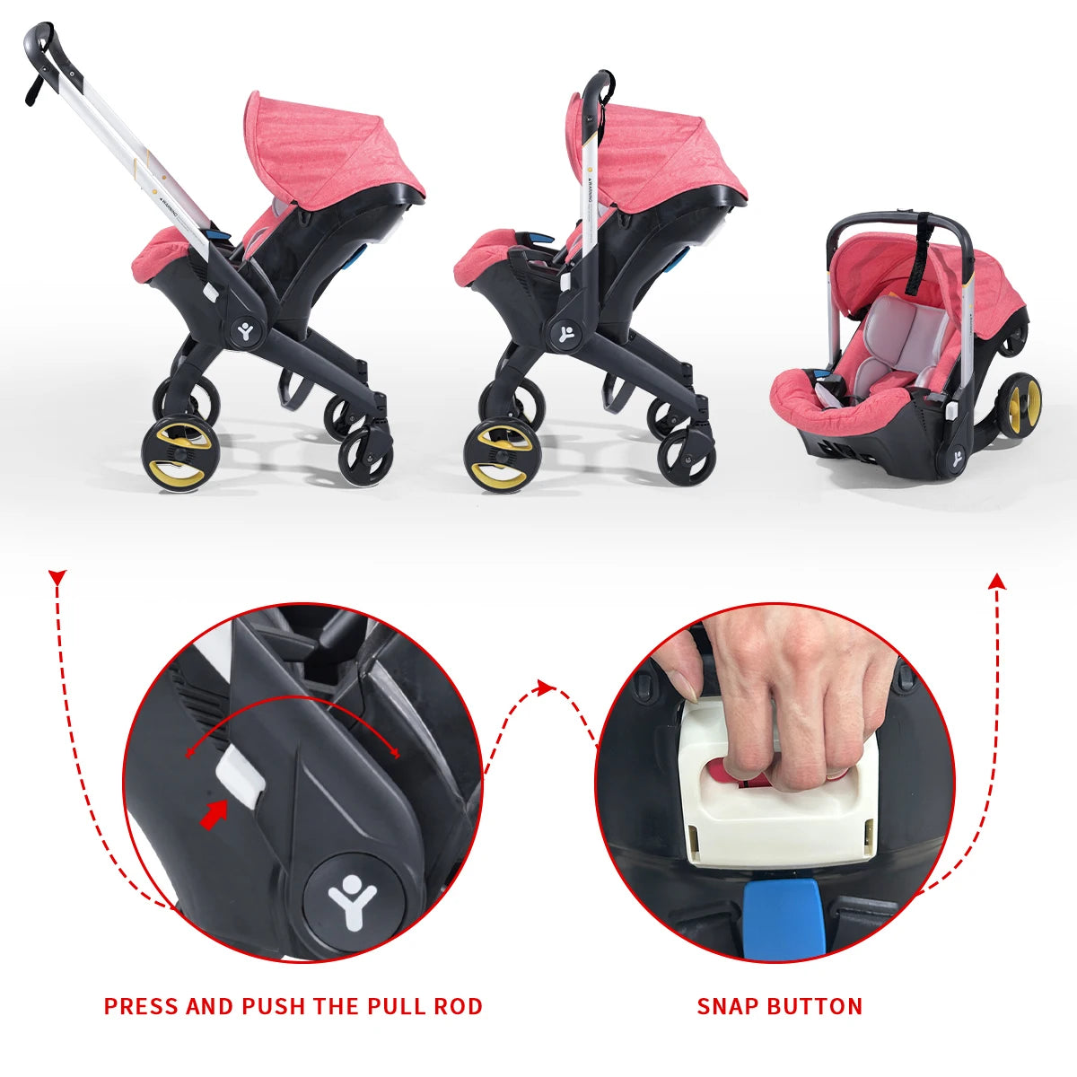 Lightweight outdoor travel cart, Foldable newborn baby stroller, two-way baby stroller