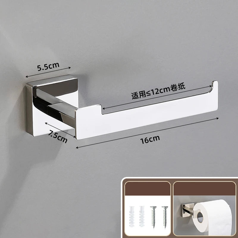 Matte Black Bathroom Accessories Set Wall Mount Towel Bar Towel Ring Roll Paper Holder Robe Hook Stainless Steel Hardware Set