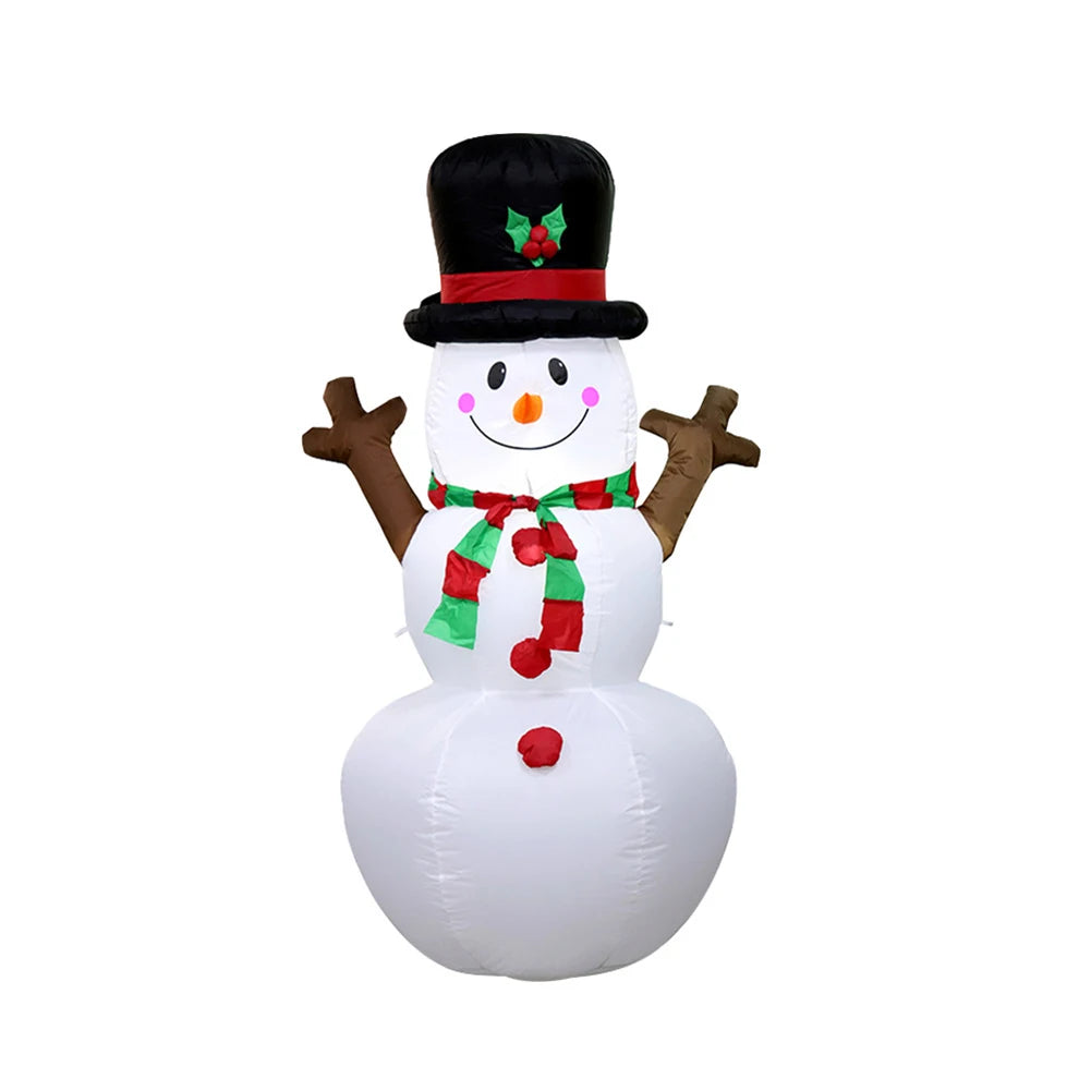 Inflatable Snowman Dolls Decor with LED Light Christmas Snowman Decor for Xmas Garden Party Decor