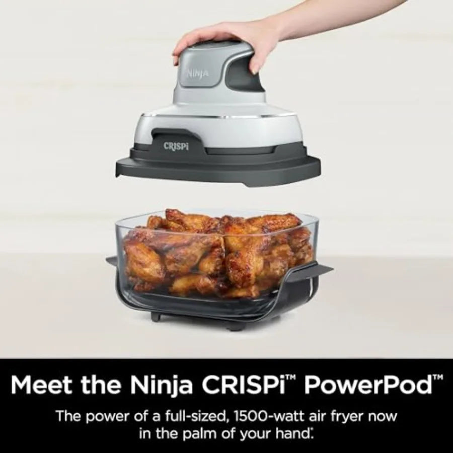 FN090 Crispi 3in1 4QT Portable Cooking System with TempWare Container 1500W for Home Kitchen Use Features Recrisp Air Fry and M