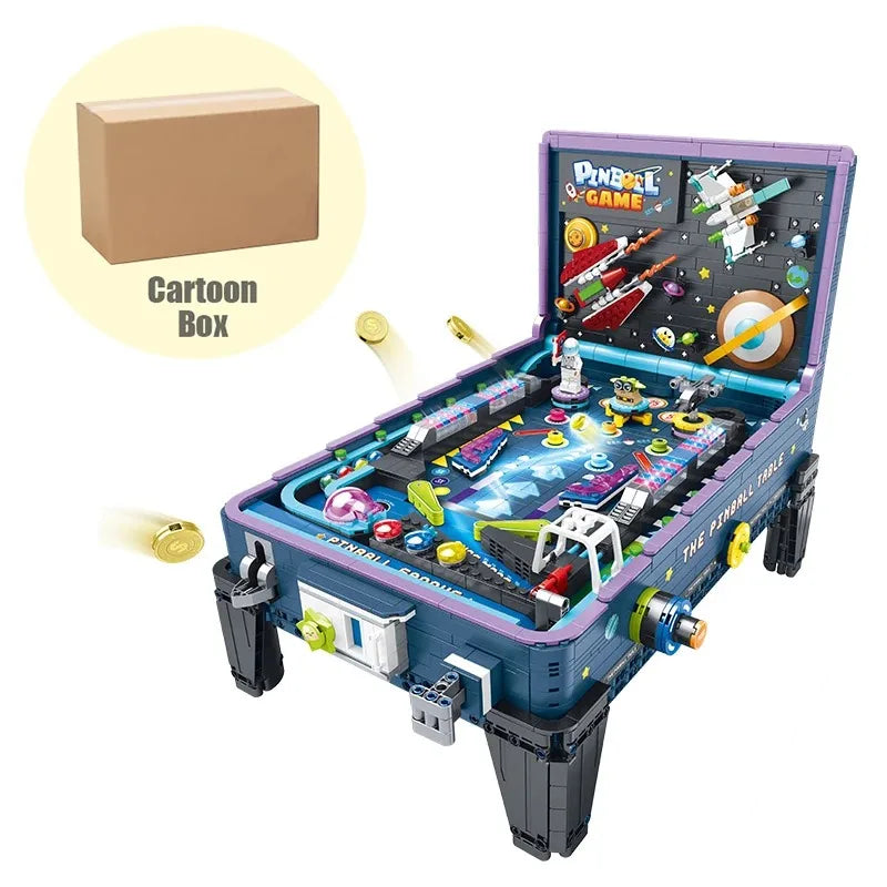 2309PCS Pinball Game Table Building Blocks Toys Assembly Small Particle Machine Model Bricks Toys For Christmas Halloween Gifts