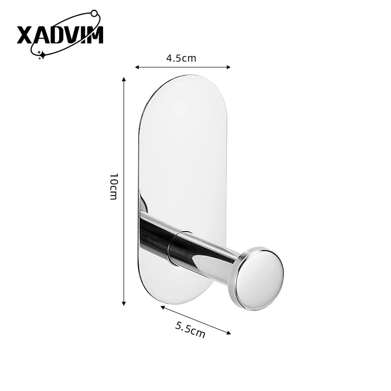Silver Gold 304 Stainless Steel Towel Bar No Drilling Paper Holder Self-adhesive Towel Ring Robe Hook Bathroom Accessories Set