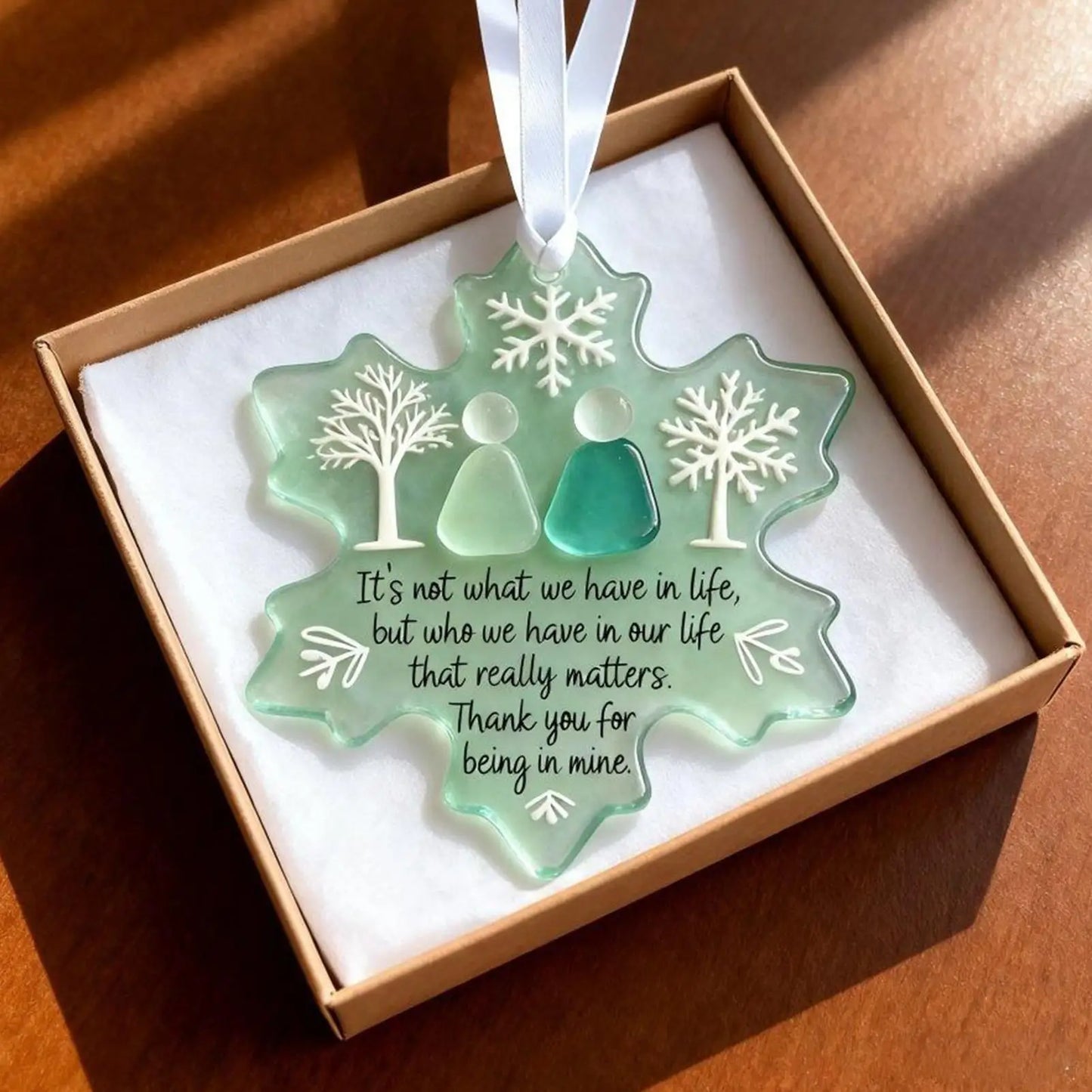 christmas tree Decorations Festive Friendship 2D Flat Acrylic Pendant Snowflake Wreath Ornament For Home Holiday Interior