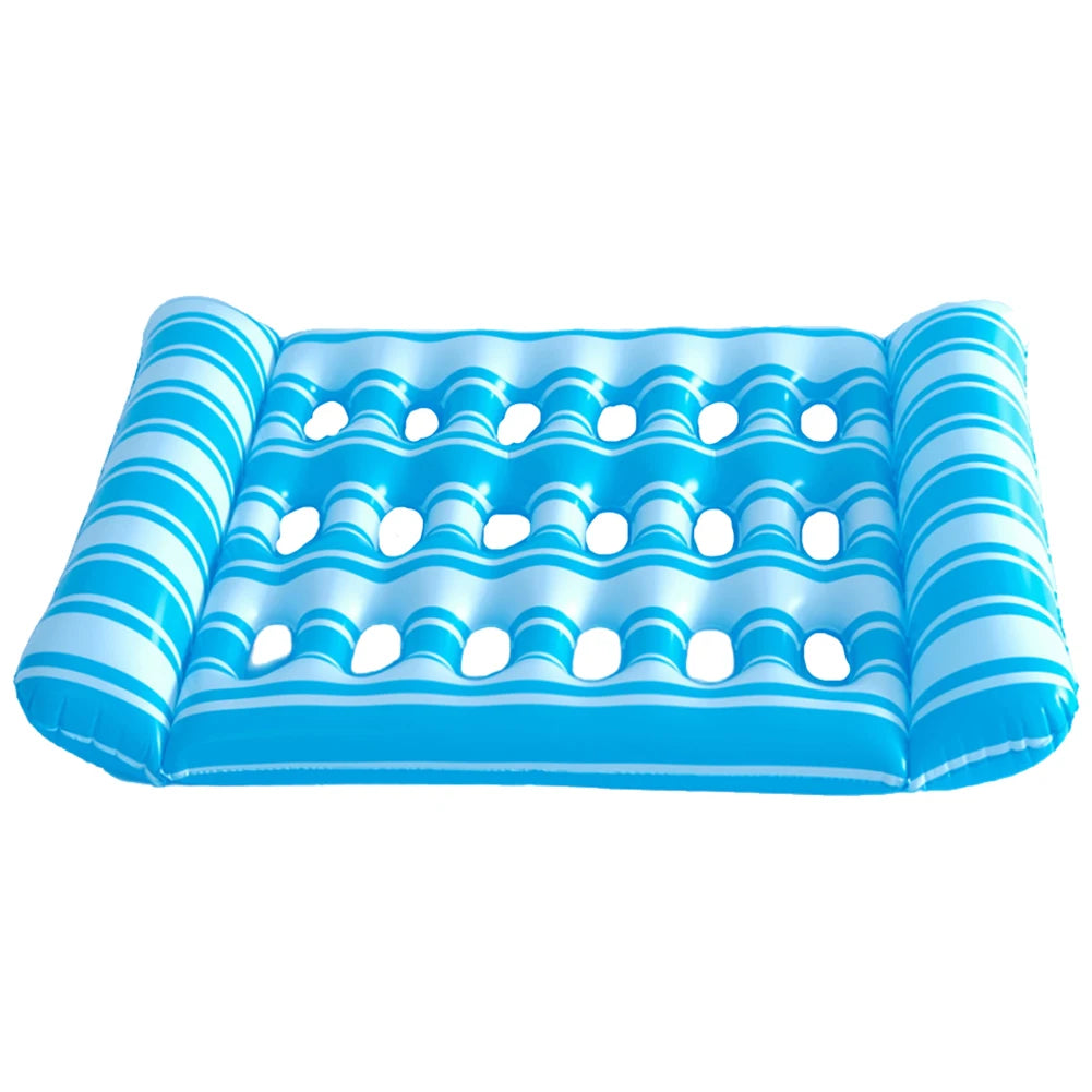 Inflatable Floating Bed Portable Inflatable Water Sleeping Bed Foldable Floating Lounger Air Mattress for Swimming Pool Party