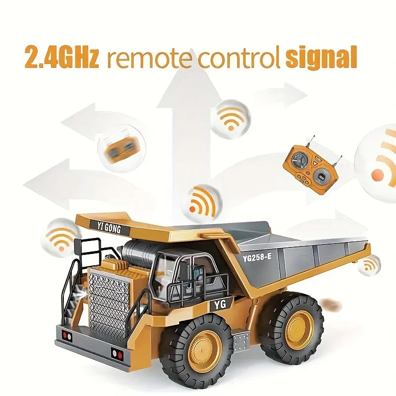 9CH RC engineering dump truck toy heavy-duty crane simulation car outdoor activity toy hybrid crane remote control car children'