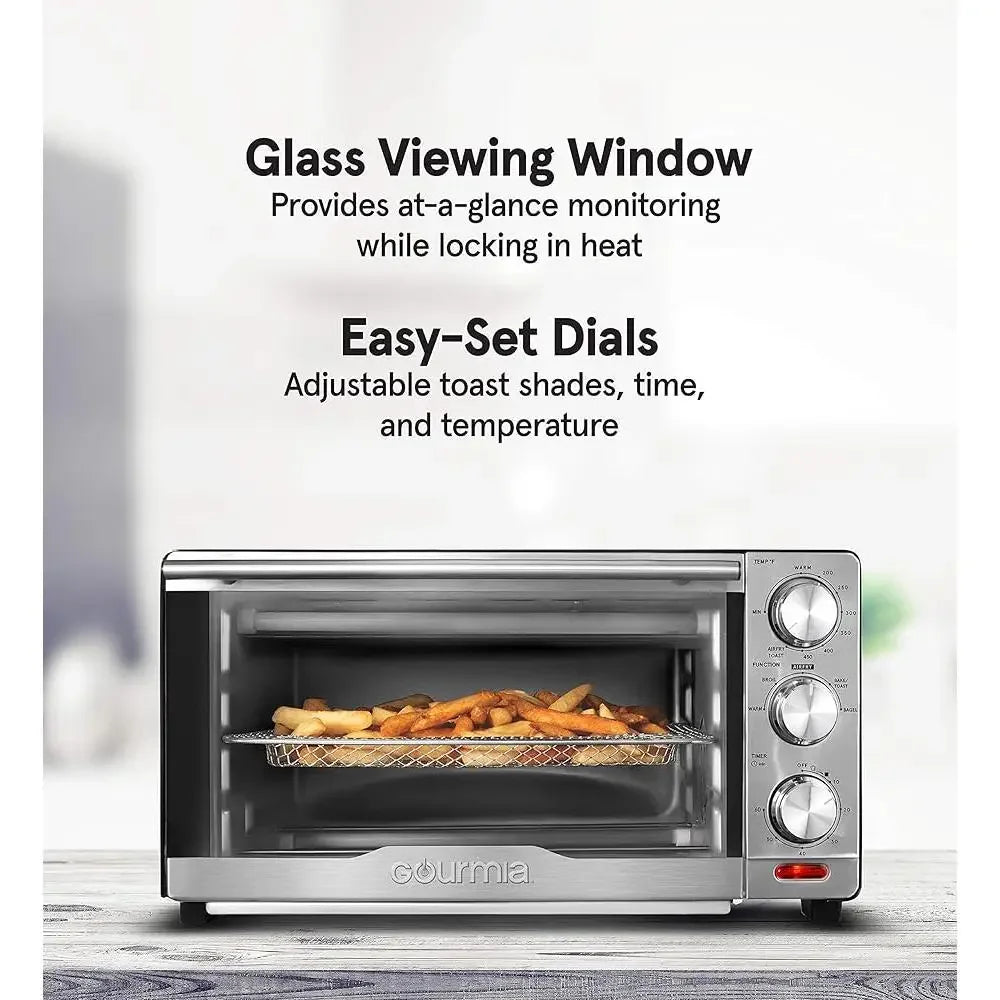 6in1 MultiFunction Air Fryer Oven Stainless Steel Programmable Cooking Machine Fry Basket Baking Pan Crumb Tray Home Kitchen Use