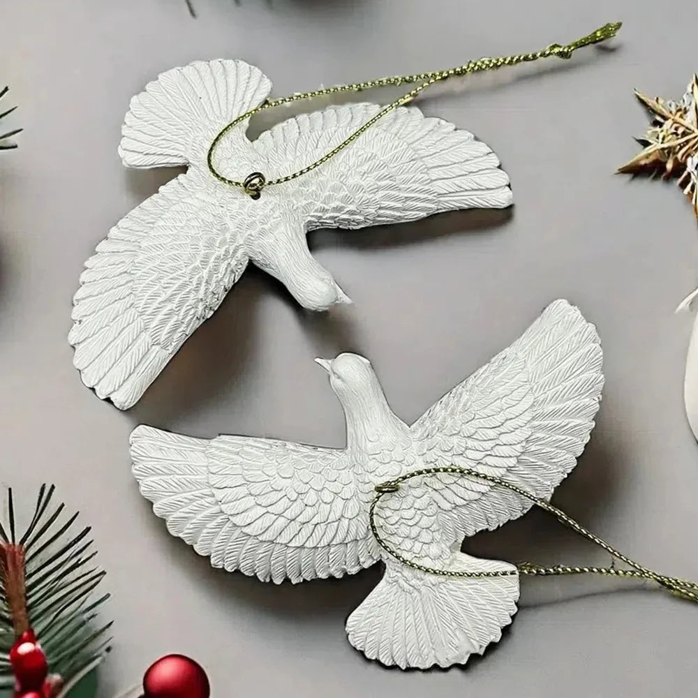1/2PCS Friendship Doves Home Decor Resin Christmas Ornament Doves Christmas Tree Ornaments Best Special Gift Christmas Decor