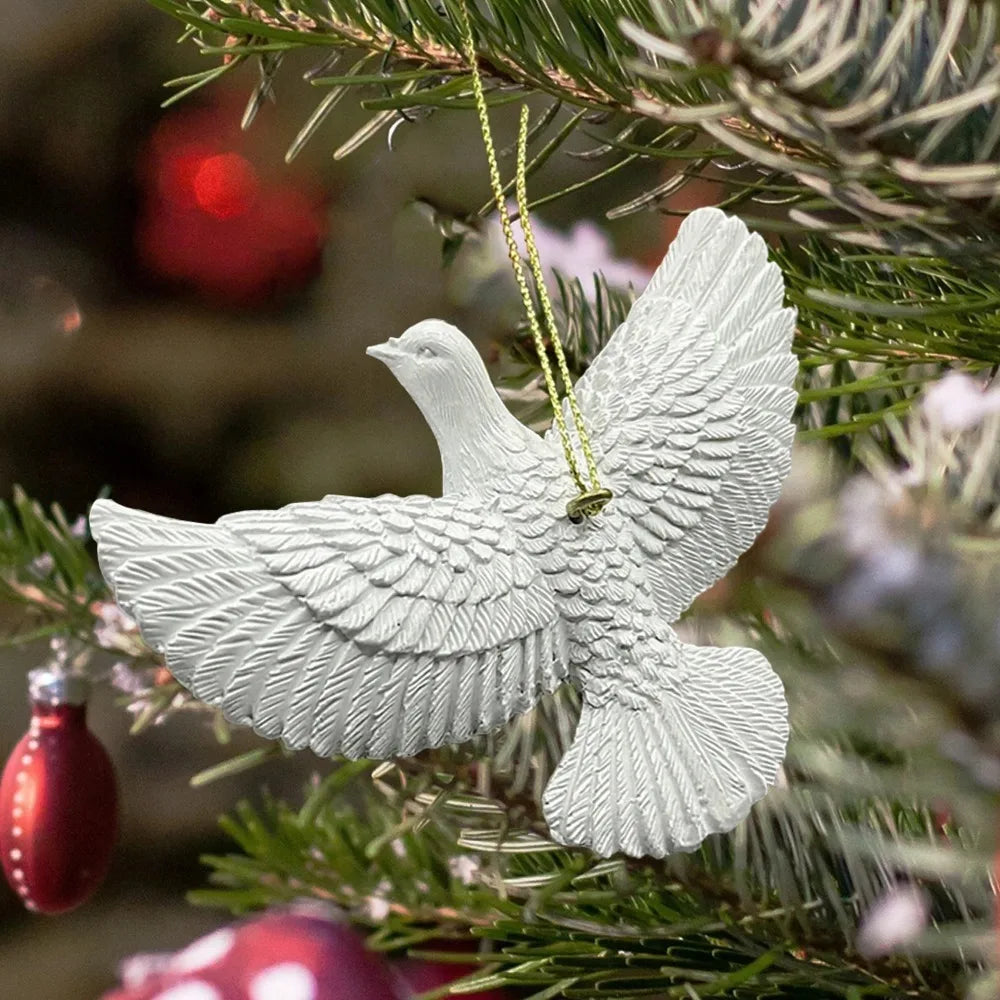 1/2PCS Friendship Doves Home Decor Resin Christmas Ornament Doves Christmas Tree Ornaments Best Special Gift Christmas Decor