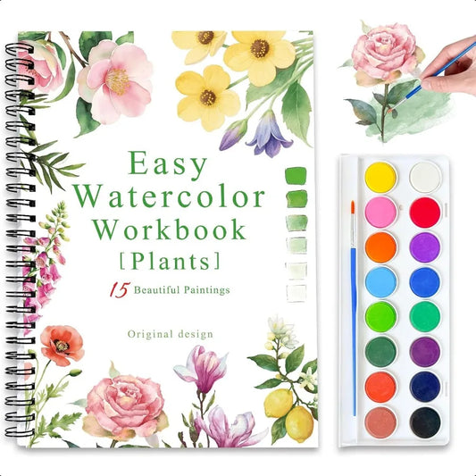 Watercolor Workbooks 16 Colors Water Color Books Paint Set for Adults Watercolor Coloring Book for Beginners Water Color Workbo