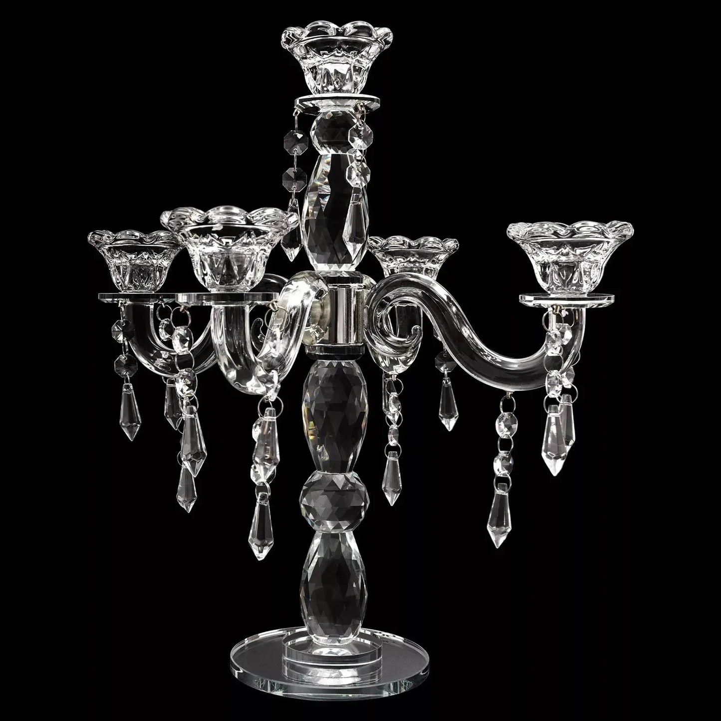 5 Arm Crystal Candle Centerpieces Candle Holder With 5 Heads Candle Holder Decorations