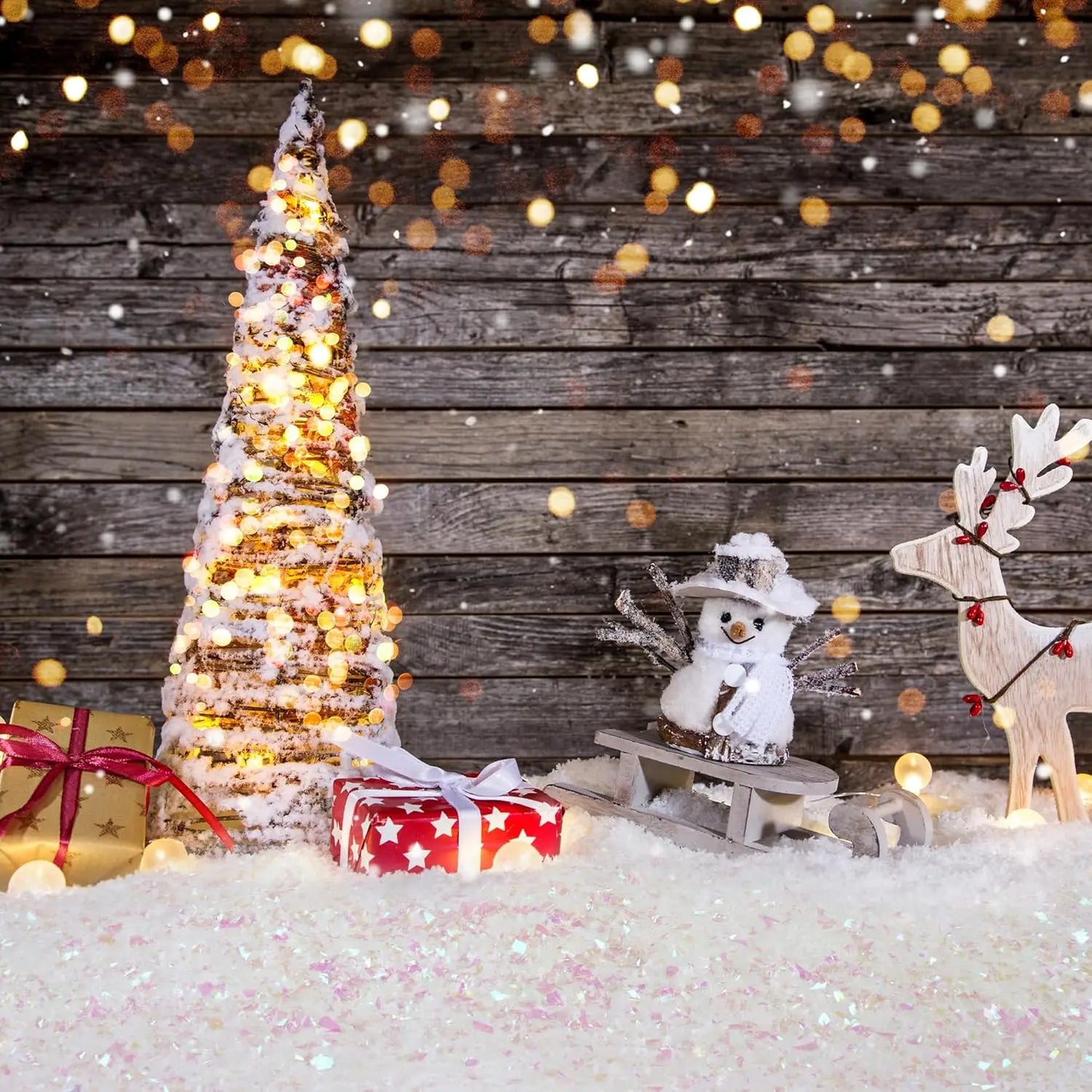 Winter Fake Snow Christmas Snow Powder Artificial Snowflake Party Decor  Xmas DIY Crafts Village Displays Props Kids Gifts