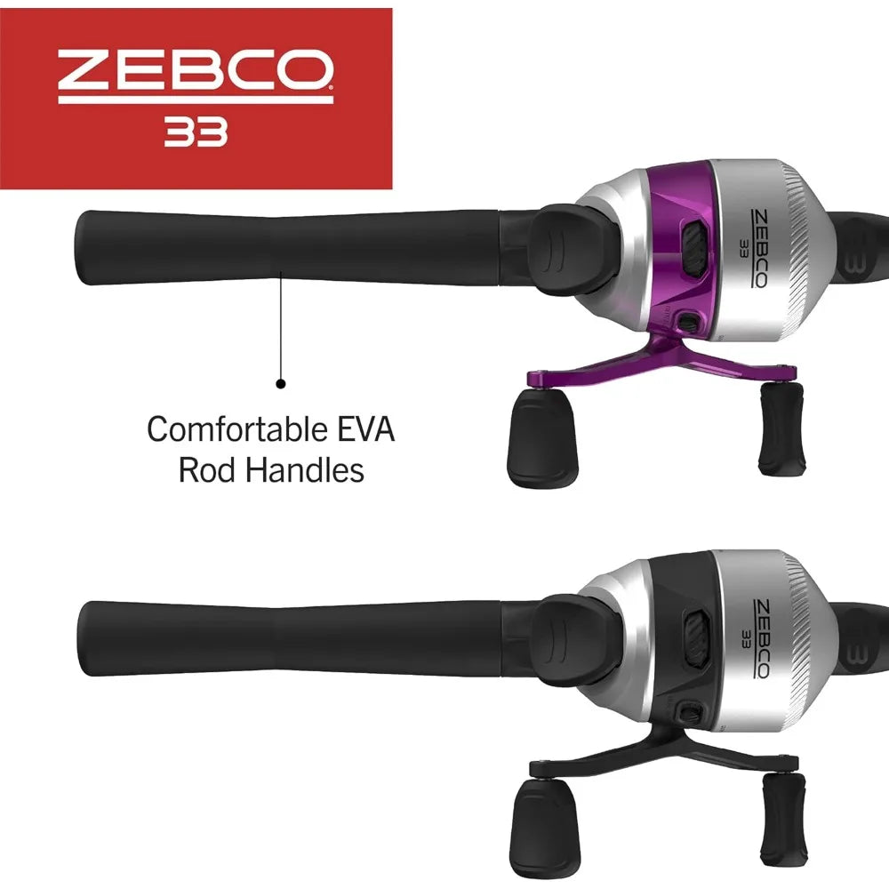 5-Foot 6-Inch Fiberglass Fishing Rod Combo with Anti-Reverse Spincast Reel