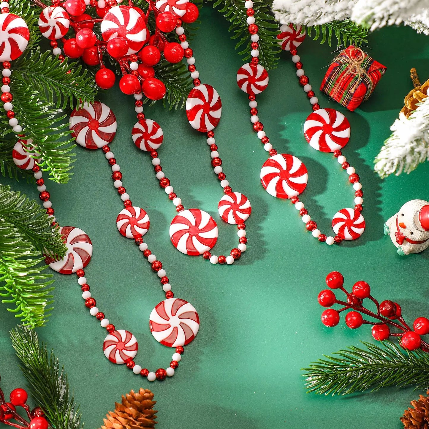 10 Feet Christmas Candy Garland Peppermint Candy Garland Christmas Decorations Fake Crystal Candy Decor Christmas Tree Garland