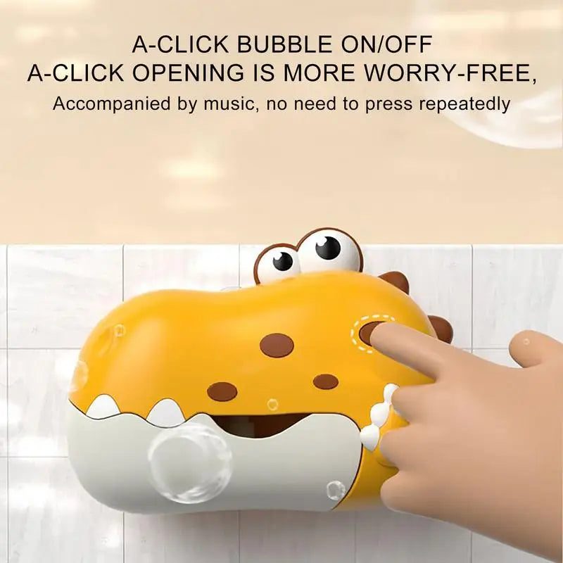 Bath Bubble Maker Electric Music Dinosaur Shape Bubble Machine With Suction Cup Children Bathing Companion For Age 3 Automatic