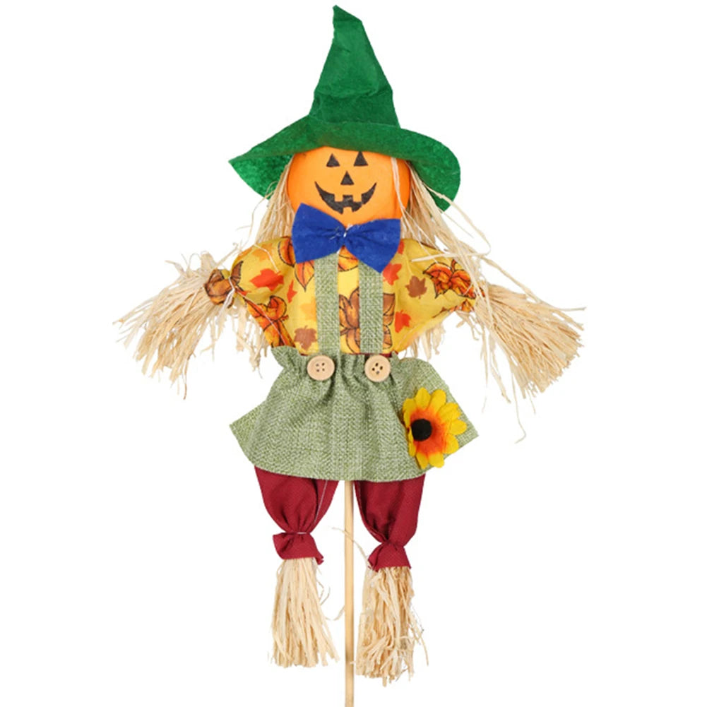 Small Fall Harvest Scarecrow Thanksgiving Scarecrow Rustic Outdoor Scarecrow Halloween Decor for Garden Yard Lawn Porch Sign