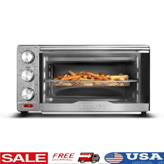 6in1 MultiFunction Air Fryer Oven Stainless Steel Programmable Cooking Machine Fry Basket Baking Pan Crumb Tray Home Kitchen Use