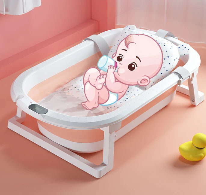 Foldable Baby Bathtub Household Hotel Ajustable Portable Newborn Baby Swimming Tub Anti-Slip Bottom Bath Bucket For Baby Shower