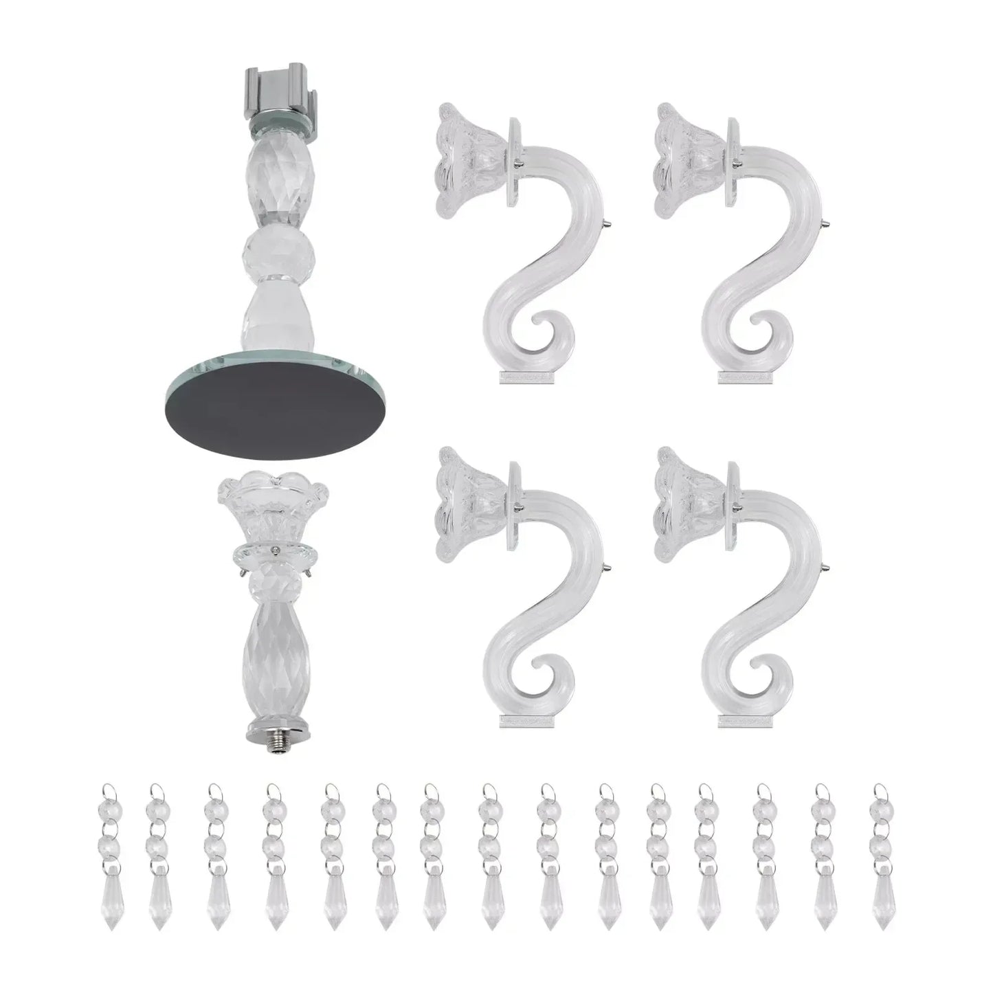 5 Arm Crystal Candle Centerpieces Candle Holder With 5 Heads Candle Holder Decorations