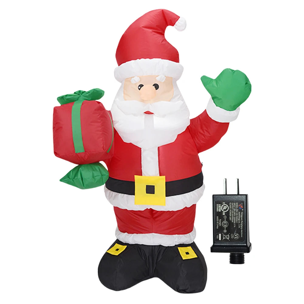 LED Inflatable Illuminated Santa Claus Ornament Lighted Giant Model Ornament Decorative Cartoon  Christmas New Year Gifts