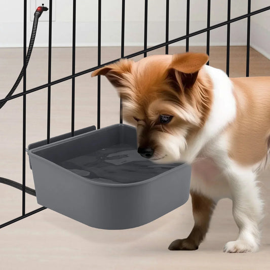 1L Pet Heated Bowl Hanging Dog Water Bowl Plastic Heated Dog Bowl for Rabbits Dogs Cats and All Breed Sizes Pet Accessories