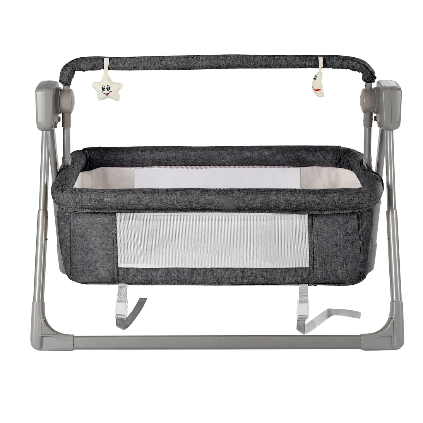 Baby Cradle Swing with Bluetooth Music 5 Speeds White Noise Foldable Bassinet for Newborns 0-36 Months US Plug