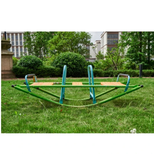 High Quality Kids Seesaw Plastic Seat Playground Equipment Plastic Rocker Outdoor Children Blue and Green Steel Tube