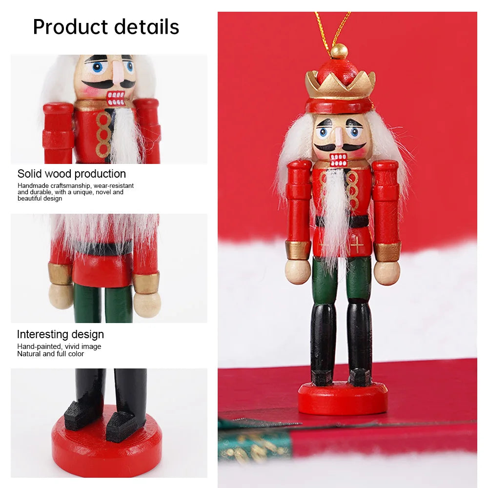 12cm Nutcracker Doll Walnut Soldier Puppet Set Suitable for Christmas Desktop Decoration Cartoon Walnuts Soldiers Band Dolls