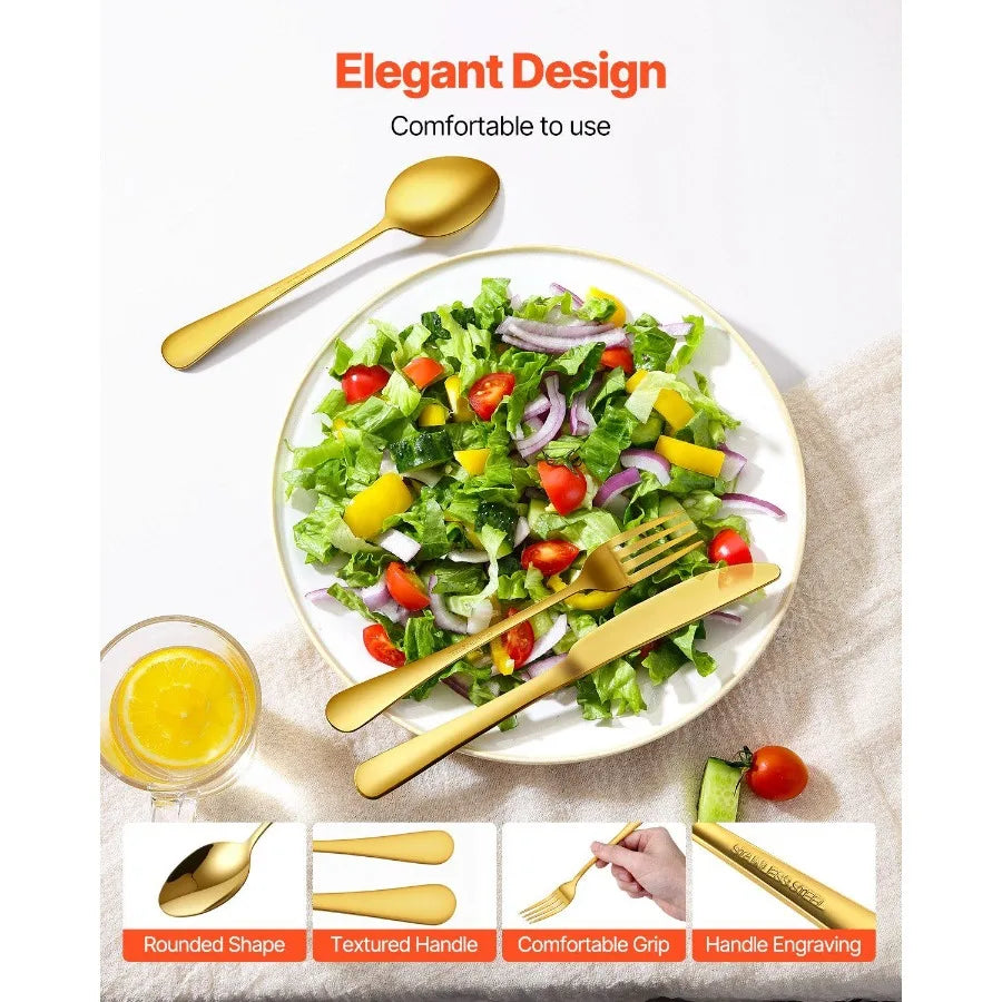 60Piece Silverware Set Stainless Steel Cutlery Flatware Utensil Kitchen for 12