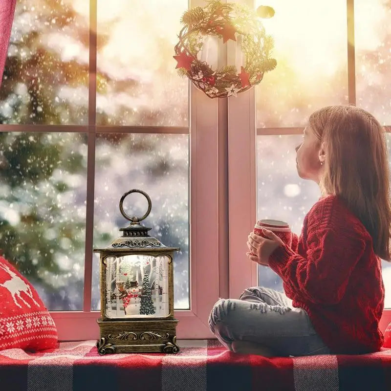 Christmas Wind Chime Snow Globe Music Box Snowflake Lantern Festive Holiday Decoration Gift Home Decoration Accessories