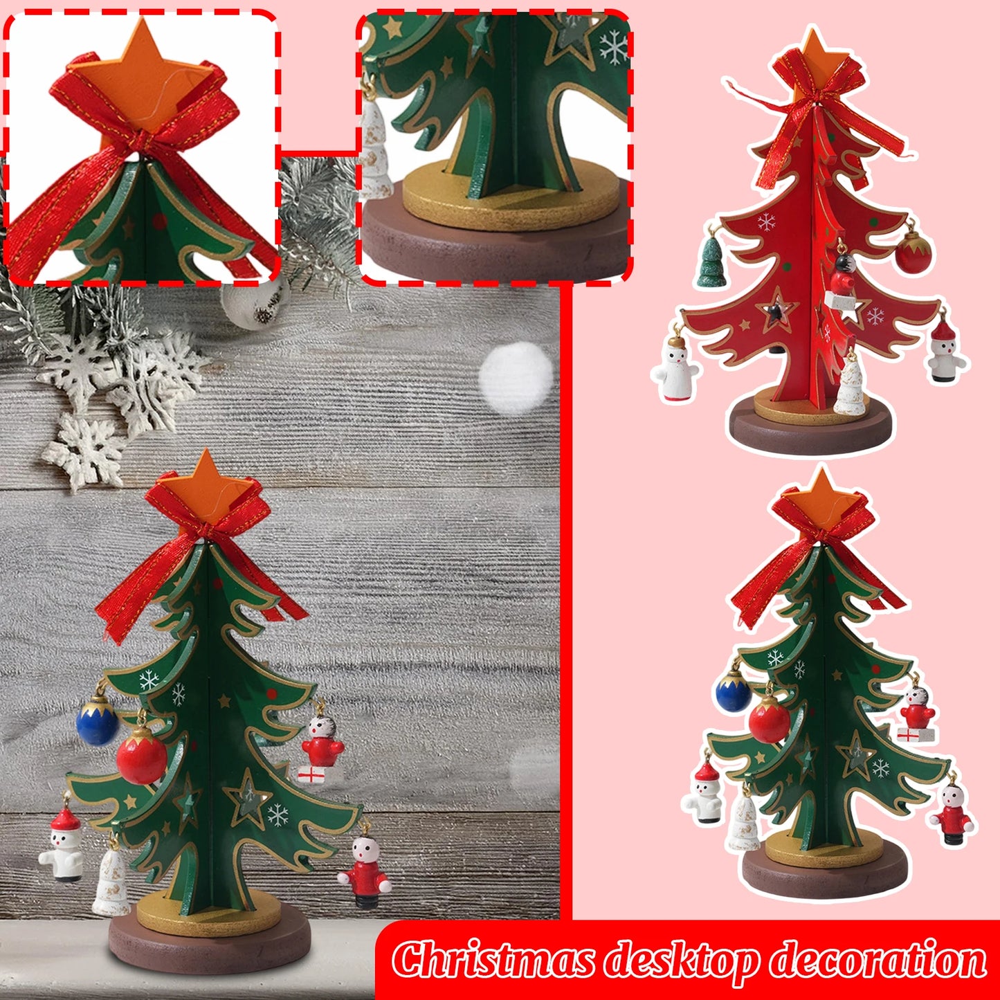 Christmas Wooden Christmas Tree Children'S Gift Diy Shopping Mall Decorations Christmas Decorations Suministros NavideñOs